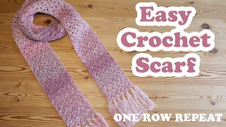 EASY Crochet Scarf  Comfy Cluster Scarf ONE row repeat [upl. by Qiratla792]