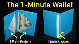 The Easy 1Minute Wallet Easiest Paper WalletCardHolder [upl. by Poore]