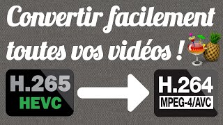 CONVERTIR DES VIDÉOS H265 EN H264 Tutoriel sur HandBrake [upl. by Berkie]