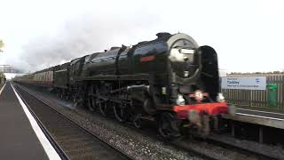 70000 Britannia through Tackley station at speed [upl. by Aihsa]