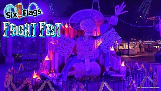 Six Flags Fiesta Texas Fright Fest 2024 Halloween Event Walkthrough Vlog Tour amp Haunted Trails 4K [upl. by Nired462]