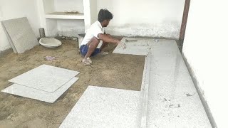 टाइल्स में साउंड नही आएगा।इस तरह से टाइल्स लगाओ।floor tiles fitting [upl. by Ronyam]