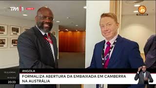 Angola formaliza abertura da Embaixada em Camberra na Austrália [upl. by Ahsiat769]