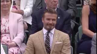 Beckham among sporting legends in Royal Box  Wimbledon 2014 [upl. by Ko]