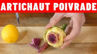 Artichaut Poivrade  comment nettoyer éplucher  technique rapide sans gaspillage [upl. by Roderich]