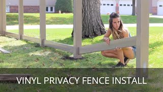 How to Install a Vinyl Fence  Vinyl Privacy Fence Build [upl. by Kcirdderf]