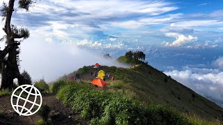 Hiking Mount Rinjani Indonesia Amazing Places 4K [upl. by Cired979]