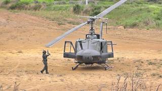 RNZAF UH1H IROQUOIS STARTs UP amp TAKEs OFF IN A PADDOCK [upl. by Ajaj313]