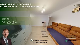 Ap cu 2 camere mobilat si utilat curte privata zona Broscarie [upl. by Quickel931]