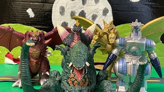 Biollante vs King Ghidorah vs SpaceGodzilla vs Moguera vs Destoroyah  Stop Motion Movie [upl. by Cicero]