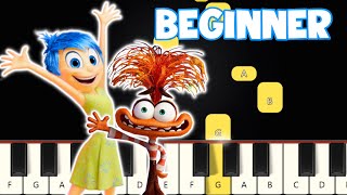 Inside Out  Theme Song  Beginner Piano Tutorial  Easy Piano [upl. by Friede621]