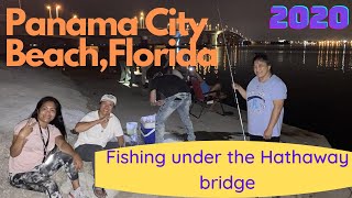 42 second Reel 4K HSBLD 1033 Aerial view of the Hathaway Bridge at night Panama City Beach Florida [upl. by Ahseiat554]