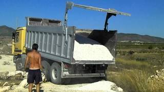 Mercedes Tipper truck dropping gravel [upl. by Mervin]