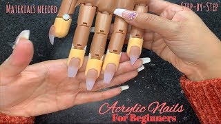 Acrylic Nails Tutorial  Nails For Beginners  Acrylic Application  Nails shapes  Materials [upl. by Enicul]