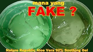 NATURE REPUBLIC ALOE VERA 92 SOOTHING GEL FAKE VS ORIGINAL KOREA  Maria Soelisty [upl. by Rennold]