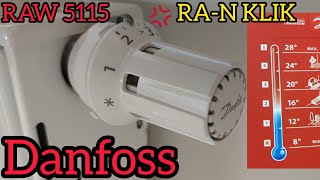 Wymiana Głowicy Termostatycznej Danfoss RAW 5115 RAN RAW RAG RAK RANCX [upl. by Akcimahs]