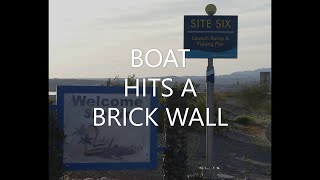 Lake Havasu Boat Ramp Boat hits the wall HARD Girl almost gets hit [upl. by Yousuf]