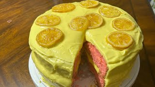 Pink Lemonade Layer Cake w Candied Lemon Slices [upl. by Niltyak]