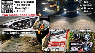 Installing top model😍headlights🔥and powerful⚡️iph projector fog light🔥in my I20 elite With HiD🔥 [upl. by Yror]