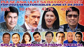 ETO NA LATEST PULSE ASIA SURVEY ULAT SA BAYAN  2025 SENATORIABLES AT PBBM ACCOMPLISHED PROMISES [upl. by Nina734]