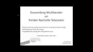 Duesenberg Multibender installation to Fender Nashville Telecaster [upl. by Nicolette904]