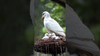 Dove with Outstretched Wings Shielding Chicks mother birds pigeon dove trending [upl. by Cyprian]