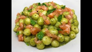 GNOCCHETTI DI PATATE CON PESTO ZUCCHINE E TARTARE DI SALMONE  CUCINANDOMELAGODO [upl. by Rawdan]