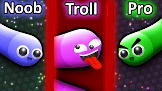 NOOB vs PRO vs TROLL in Slitherio [upl. by Concha985]