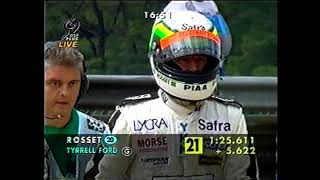 F1 Hungary 1998 FP2 Rosset spins into the gravel DF1 [upl. by Goda422]