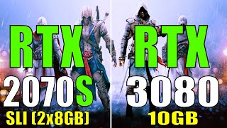 RTX 3080 10GB vs RTX 2070 SUPER SLI 2X8GB  INTEL i9 10900K  PC GAMES TEST [upl. by Linkoski645]