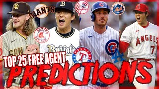 2024 MLB Top 25 Free Agent Predictions  Including OHTANI SNELL BELLINGER YAMAMOTO IMANAGA [upl. by Roldan410]