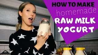 Homemade RAW Milk Yogurt  How To Make Thick Yogurt  No Yogurt Maker [upl. by Eulalie]