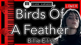 Birds Of A Feather LOWER 3  Billie Eilish  Piano Karaoke Instrumental [upl. by Ennirroc347]