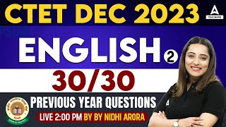 CTET English Previous Year Question Papers 2  CTET English By Nidhi Arora [upl. by Arrakat614]