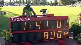 Record du monde du 800m masculin  David Rudisha 141quot01 Rieti 2010 [upl. by Adnolohs]