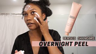 Drugstore Facial Peel 🧖🏾‍♀️  DEMO  REVIEW VersedSkincare Shortcut Overnight Peel Versed Facial [upl. by Aiksa]