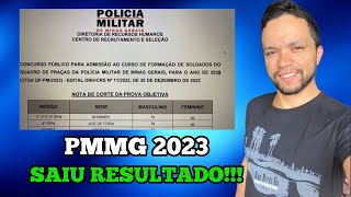 SAIU O RESULTADO DA PMMG  NOTA DE CORTE  PALAVRA PARA OS REPROVADOS [upl. by Basile]