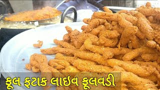 સુરેન્દ્રનગરની ફૂલફટાક ફૂલવડી  Street food of Surendranagar  Best snack Fulwadi  Popular food [upl. by Murtha236]