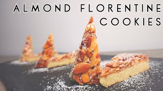 Florentine Cookies  Buttery Caramel Almond Cookies  Easy but Fancy dessert recipe [upl. by Nolyaw]