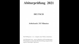 Das kam im Deutsch Abitur 2021 dran  Vorstellung der Aufgaben und Diskussion [upl. by Ani]