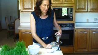 Hurricane Stainless Steel Manual Wheatgrass Juicer Video Demonstration [upl. by Nerrawed956]