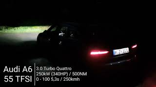 Audi A6 2023 AMBIENT LIGHT REVIEW at night  exterior and interior Light Details [upl. by Souza]