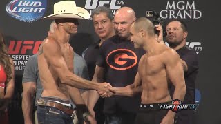 UFC 178 weigh in  face off Donald Cerrone vs Eddie Alvarez [upl. by Ledua]