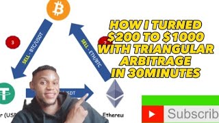 HOW I TURNED MY 200 TO 1000 DOING TRIANGULAR ARBITRAGE  arbitrage cryptoarbitrage makemoney [upl. by Eilsehc461]