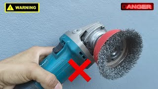 Caution Never do this with a rotating brush on the angle grinder [upl. by Cohligan947]