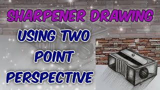 easy sharpener drawing perspective Drawing how to draw pencil sharpener 3D sharpener drawing [upl. by Tandy10]