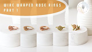 Wire Wrapped Rose Rings with Twisted Wire Copper and Brass Wire  Making DIY Wire Jewelry [upl. by Enal]