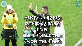 Mikael Lustig Returns to a Heros Welcome from the Fans  Celtic 3  Hibs 1  18 March 2023 [upl. by Ddet]