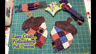 🍁 Easy Potholders  Beginner Sewing 🍁 Full Instructions🍁 [upl. by Nnovahs]