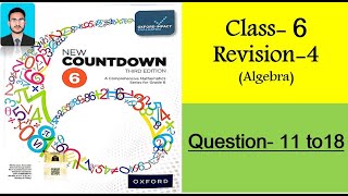 Class 6 Math Revision 4 algebra Question 11 to 18  New countdown third edition class 6 Revision 4 [upl. by Hanfurd]